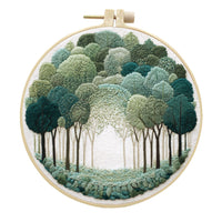 HKM-581395 Creative Handmade Needle and Thread Art Kit with Cotton and Linen Embroidery Fabrics
