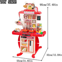 HKM-581395 Kids Play Kitchen Set - 95cm Cooking Simulation Toy for Ages 2 to 14