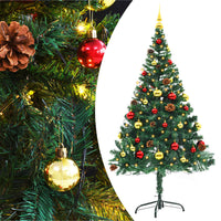 HKM-581523 150 cm Artificial Christmas Tree with Colorful Baubles and LED Lights