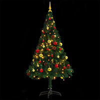 HKM-581523 150 cm Artificial Christmas Tree with Colorful Baubles and LED Lights