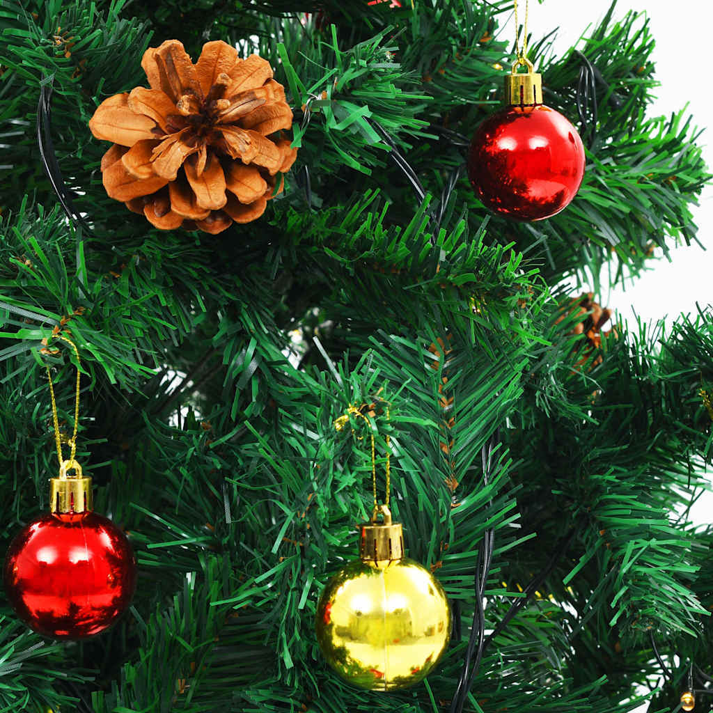 HKM-581523 150 cm Artificial Christmas Tree with Colorful Baubles and LED Lights