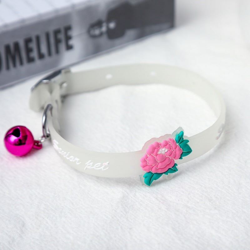 HKM-581587 Luminous Silicone Cat Collar with Various Cute Designs for Nighttime Visibility