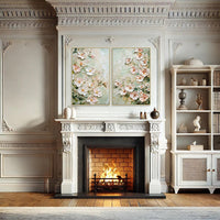HKM-581651 Handmade Oil Painting on Canvas - 3D Texture Floral Modern Abstract Art for Home Decor