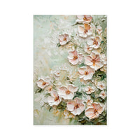 HKM-581651 Handmade Oil Painting on Canvas - 3D Texture Floral Modern Abstract Art for Home Decor