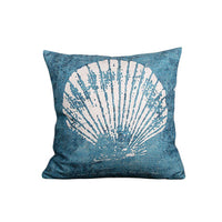 HKM-581715 Blue Mediterranean Ocean Style Cotton Pillowcase with Starfish and Coral Print