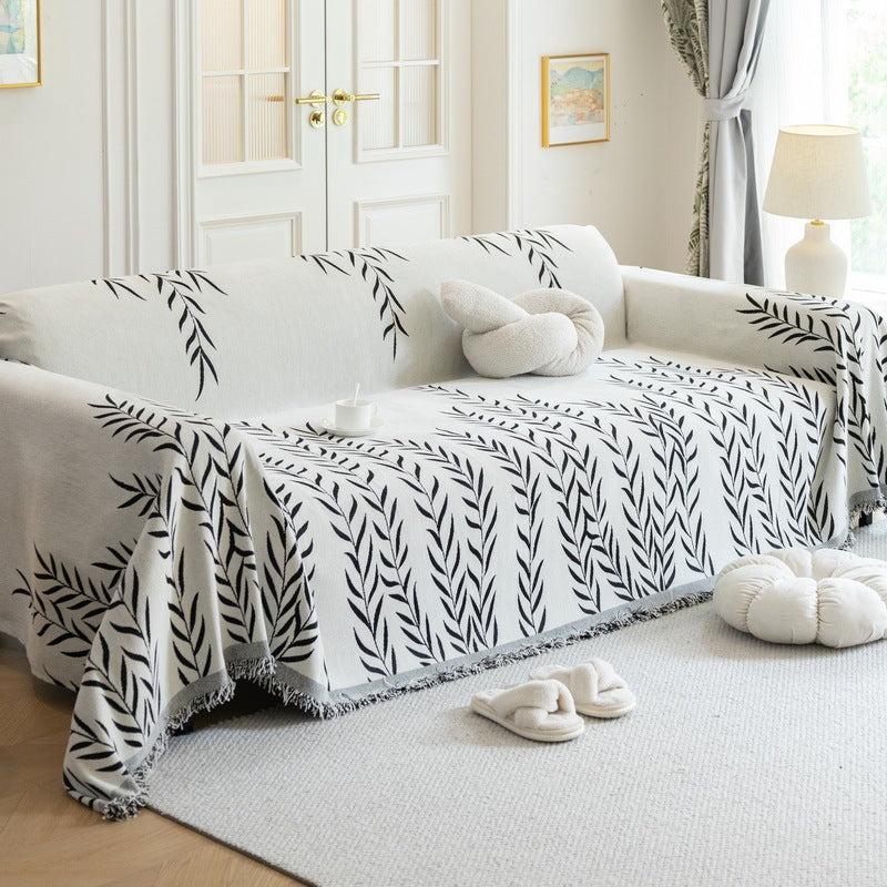 HKM-581715 Chenille All-Inclusive Sofa Cover in Weeping Willow Colors