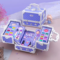 HKM-581715 Children’s Makeup Set with Lipstick, Eyeshadow, and Brush Kit – Princess Handheld Makeup Box for Pretend Play