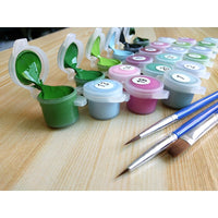 HKM-581715 Digital Oil Painting - Landscape Artwork of a Loyal Companion, 40x50 cm, Handmade on Linen, Modern Style