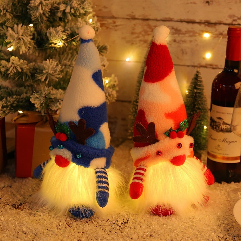 HKM-581843 Luminous Christmas Antlers Doll for Holiday Window Decoration