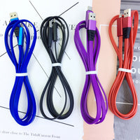 HKM-581907 1.5M USB Charging Cable - TPE Environmental Material, Aluminum Alloy Shell, Available in Black, Blue, Purple, Red
