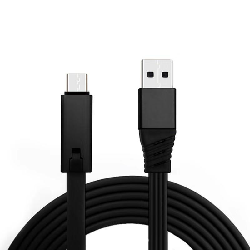 HKM-581907 1.5M USB Charging Cable - TPE Environmental Material, Aluminum Alloy Shell, Available in Black, Blue, Purple, Red