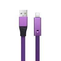 HKM-581907 1.5M USB Charging Cable - TPE Environmental Material, Aluminum Alloy Shell, Available in Black, Blue, Purple, Red