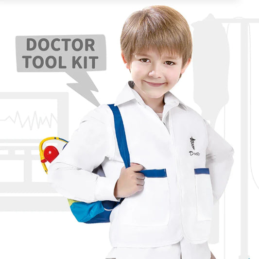 KTX-581971 Kids Doctor Role Play Toy Set with Medical Backpack and Uniform for Pretend Play