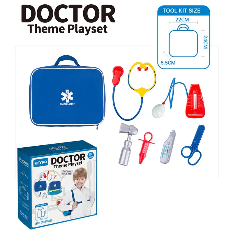 KTX-581971 Kids Doctor Role Play Toy Set with Medical Backpack and Uniform for Pretend Play