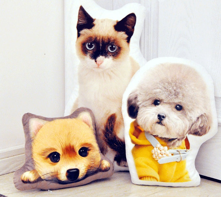 HKM-582035 Customizable Cute Pet Pillow with Super Soft Crystal Material and 7D Vacuum PP Cotton Filling