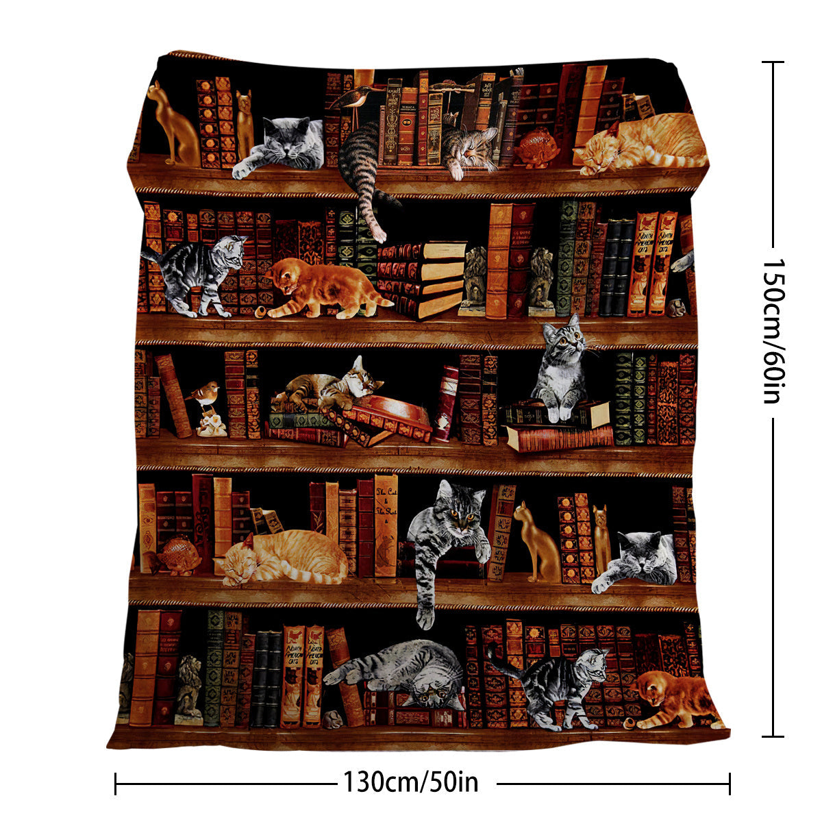 HKM-582035 Vintage Kitten Flannel Blanket – Soft Fleece Throw for Couch, Bed, or Nursery