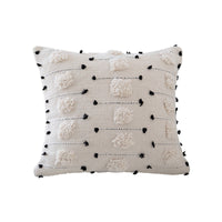 HKM-582099 Cotton Linen Cushion Cover - Cut Flower Tufted Design, 30x50cm & 45x45cm Options