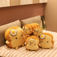 HKM-582163 Plush Bread-Shaped Pillow and Pouch - Soft Slice and Loaf Designs for Comfort