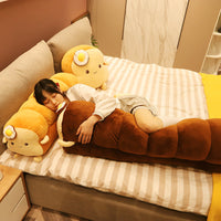 HKM-582163 Plush Bread-Shaped Pillow and Pouch - Soft Slice and Loaf Designs for Comfort