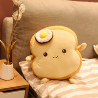HKM-582163 Plush Bread-Shaped Pillow and Pouch - Soft Slice and Loaf Designs for Comfort