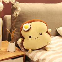 HKM-582163 Plush Bread-Shaped Pillow and Pouch - Soft Slice and Loaf Designs for Comfort