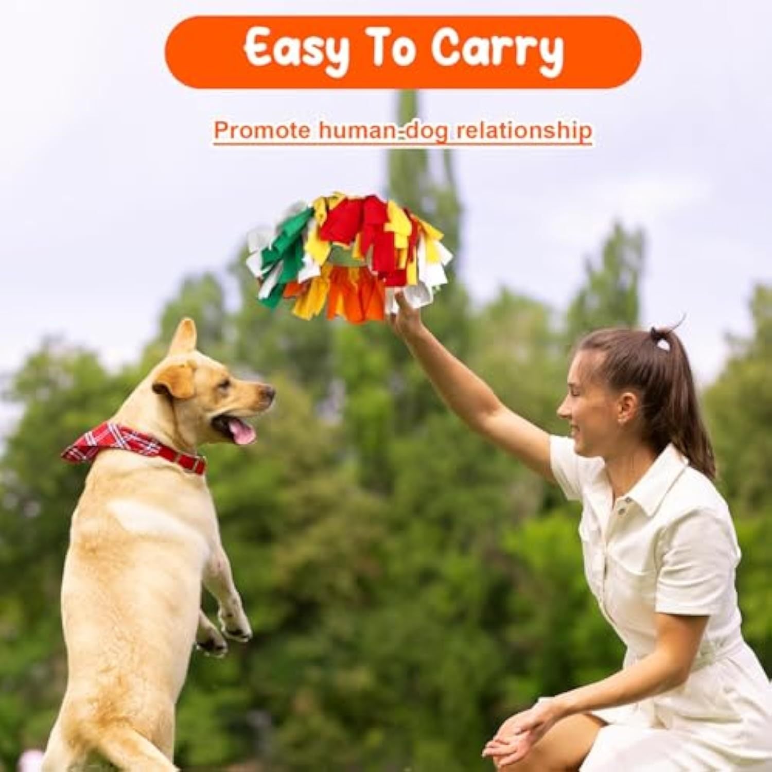 HKM-582227 Rainbow Polar Sniffing Frisbee Toy for Dogs - Interactive Snuffle Flying Disk and Tug Toy