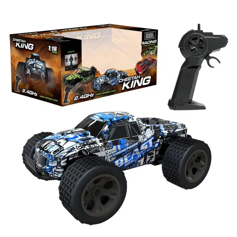 HKM-582291 1/18 Scale Remote Control Off-Road Racing Car – High Speed Drifting, 2.4GHz RC Vehicle, Indoor/Outdoor Use
