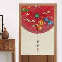 HKM-582419 Elegant Chinese Style Fabric Door Curtain - Multiple Size Options Available