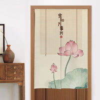 HKM-582419 Elegant Chinese Style Fabric Door Curtain - Multiple Size Options Available