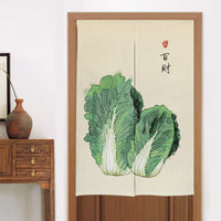 HKM-582419 Elegant Chinese Style Fabric Door Curtain - Multiple Size Options Available