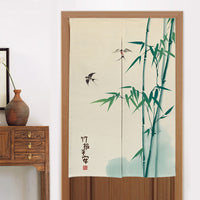 HKM-582419 Elegant Chinese Style Fabric Door Curtain - Multiple Size Options Available