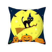HKM-582419 Halloween Themed Single-Sided Digital Print Peach Skin Pillowcase - 44cm x 44cm