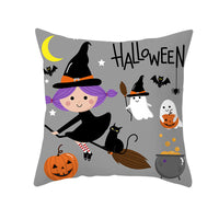 HKM-582419 Halloween Themed Single-Sided Digital Print Peach Skin Pillowcase - 44cm x 44cm