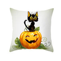 HKM-582419 Halloween Themed Single-Sided Digital Print Peach Skin Pillowcase - 44cm x 44cm