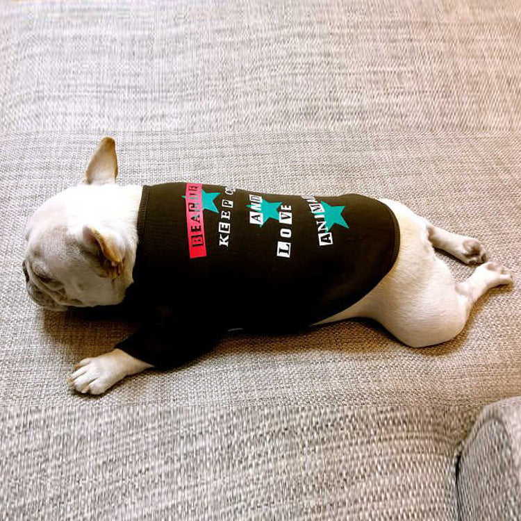HKM-582483 Cozy Casual Cotton Sweater for Small Dogs in Coffee Color