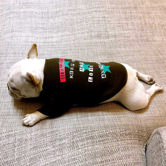 HKM-582483 Cozy Casual Cotton Sweater for Small Dogs in Coffee Color