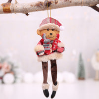 HKM-582483 Plaid Cloth Christmas Tree Ornaments - Hanging Doll Pendants in Assorted Designs