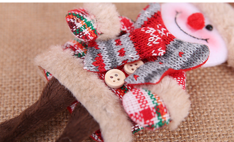 HKM-582483 Plaid Cloth Christmas Tree Ornaments - Hanging Doll Pendants in Assorted Designs
