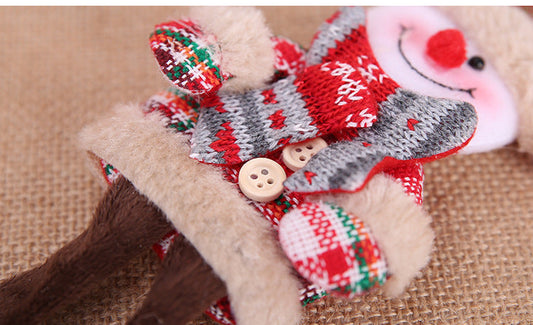 HKM-582483 Plaid Cloth Christmas Tree Ornaments - Hanging Doll Pendants in Assorted Designs