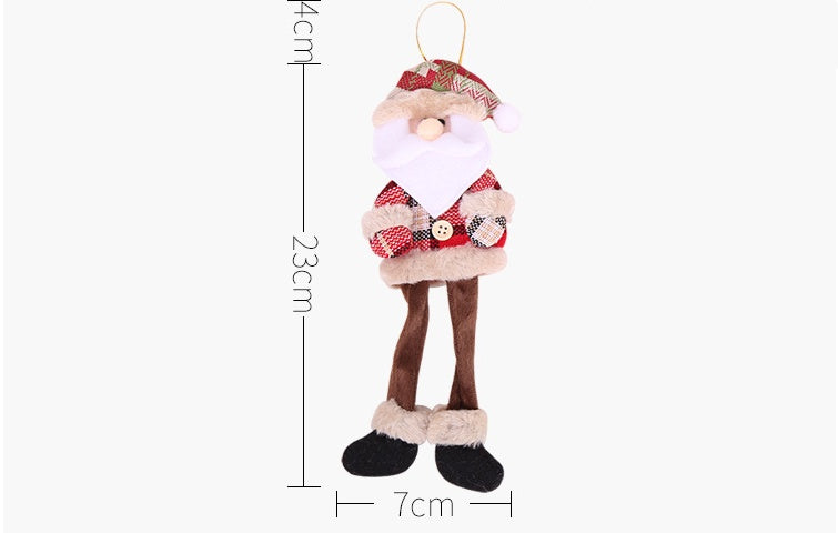 HKM-582483 Plaid Cloth Christmas Tree Ornaments - Hanging Doll Pendants in Assorted Designs