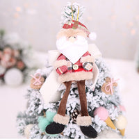 HKM-582483 Plaid Cloth Christmas Tree Ornaments - Hanging Doll Pendants in Assorted Designs