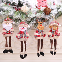 HKM-582483 Plaid Cloth Christmas Tree Ornaments - Hanging Doll Pendants in Assorted Designs
