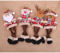 HKM-582483 Plaid Cloth Christmas Tree Ornaments - Hanging Doll Pendants in Assorted Designs
