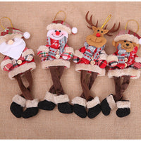 HKM-582483 Plaid Cloth Christmas Tree Ornaments - Hanging Doll Pendants in Assorted Designs