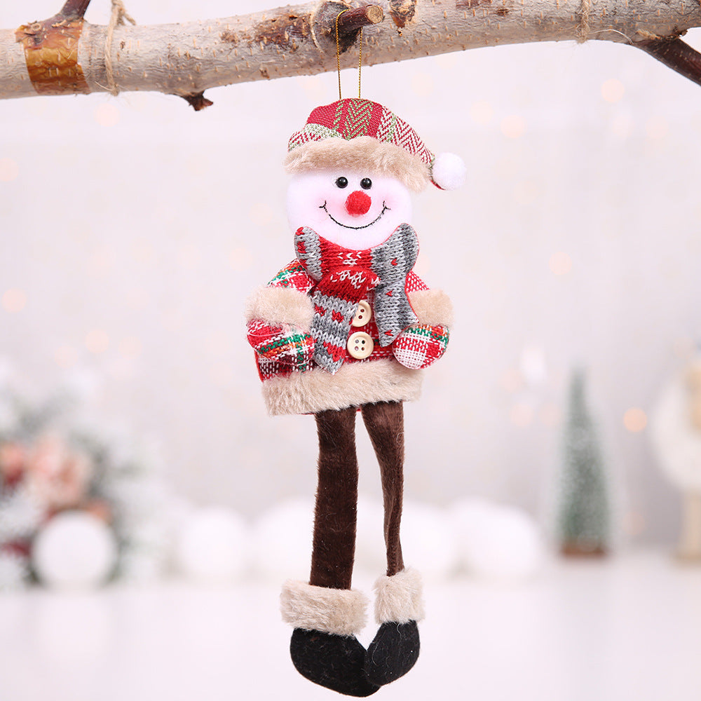 HKM-582483 Plaid Cloth Christmas Tree Ornaments - Hanging Doll Pendants in Assorted Designs