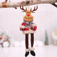 HKM-582483 Plaid Cloth Christmas Tree Ornaments - Hanging Doll Pendants in Assorted Designs