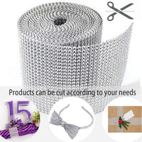 HKM-582547 Hollow Netty Diamond Bridal Bouquet Jewelry Decoration with Steel Drill Snowflake Accents