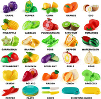 HKM-582547 Kid's Pretend Play Cutting Fruits and Vegetables Food Toy Set for Ages 2-13