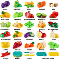 HKM-582547 Kid's Pretend Play Cutting Fruits and Vegetables Food Toy Set for Ages 2-13