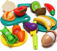 HKM-582547 Kid's Pretend Play Cutting Fruits and Vegetables Food Toy Set for Ages 2-13